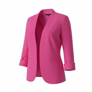 Kasper Hot Pink Open-Front Blazer